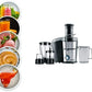 Nikai Food Processor 4in1 1000W 1.1L Glass Jar Juicer, Blender, Mixer, Mincer 2 Speeds - Black and Silver